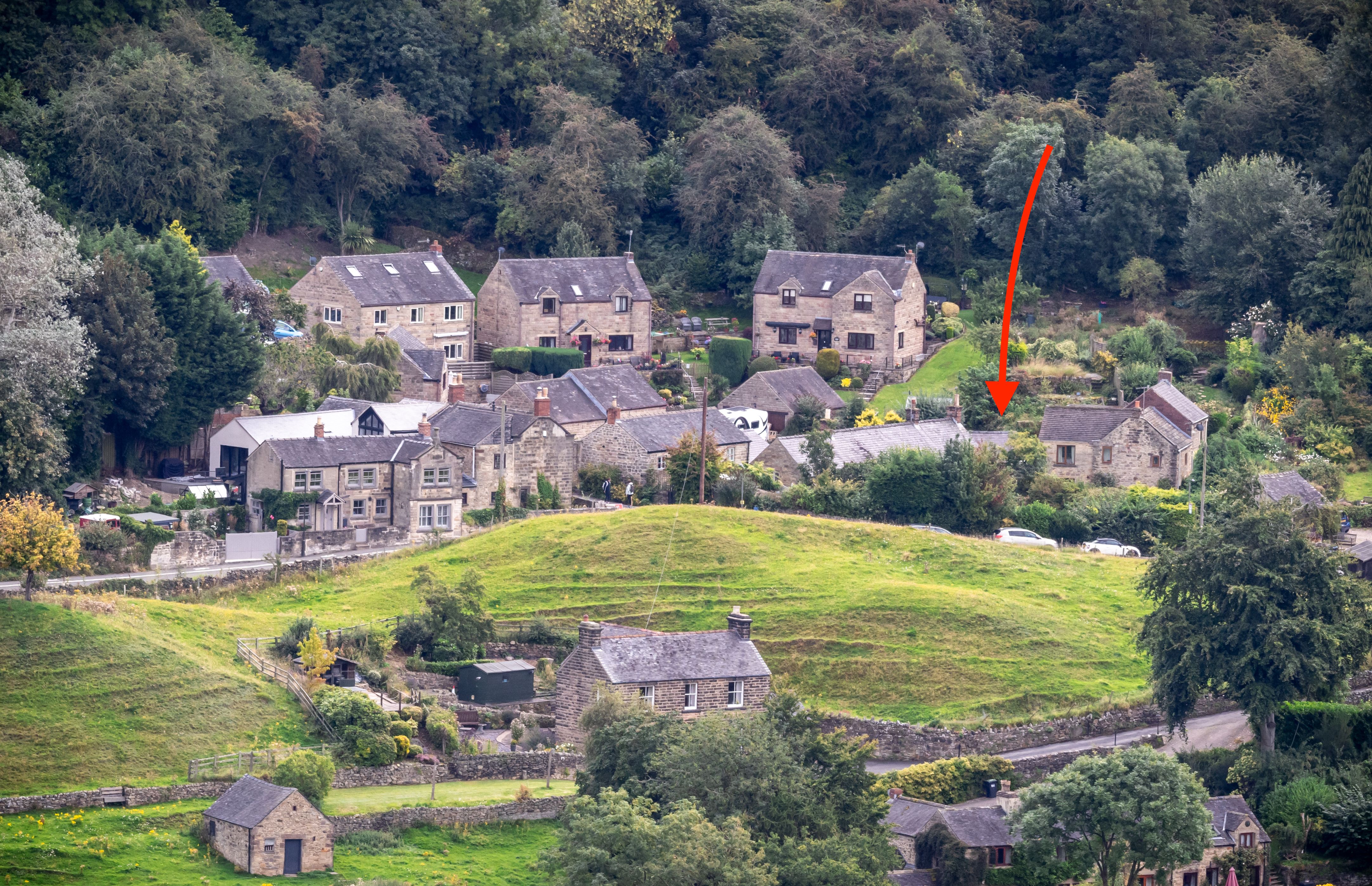 The small stone cottage we stayed in surrounded by other larger stone buildings
