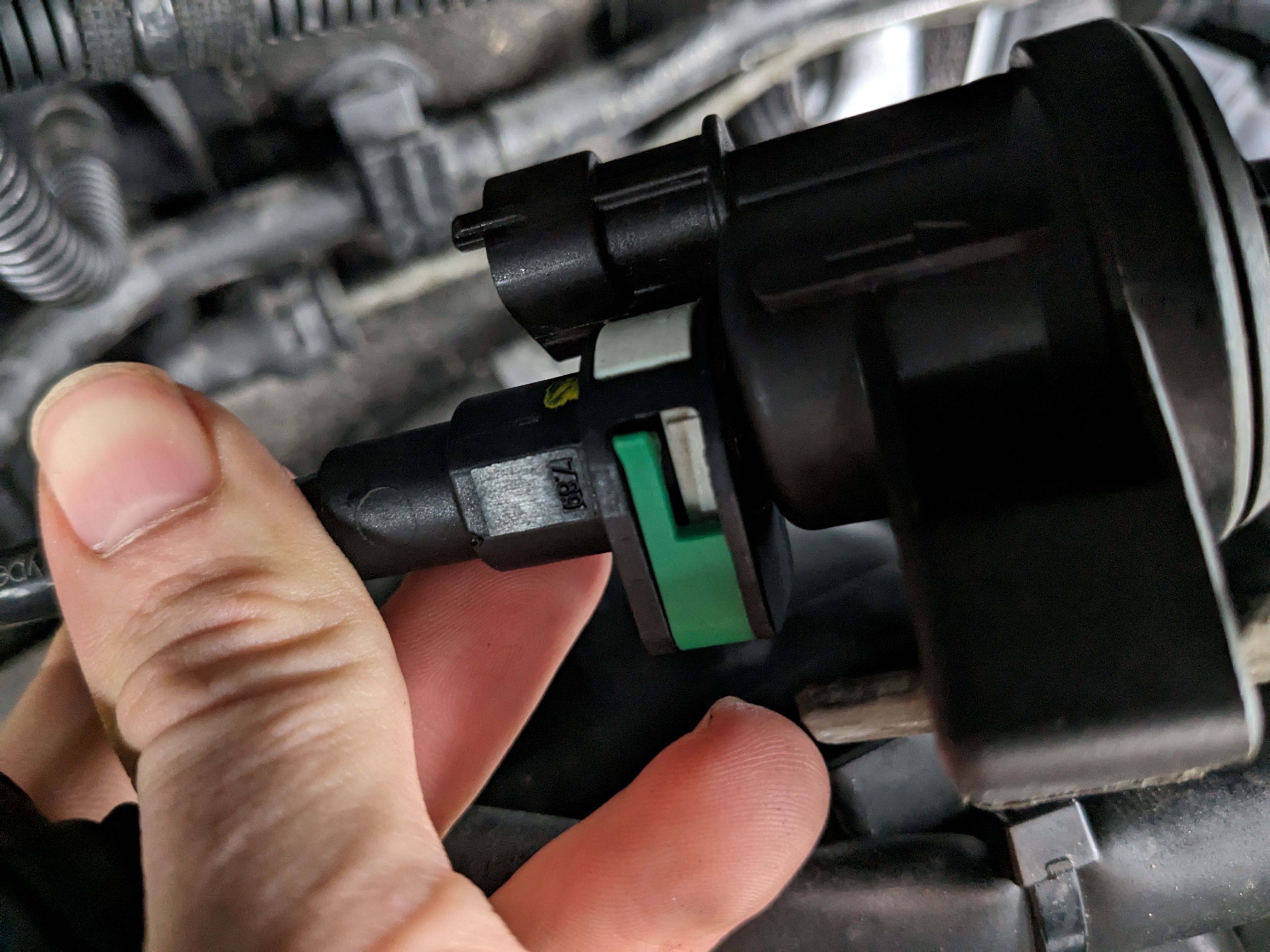 Hose clips on the side of the purge valve